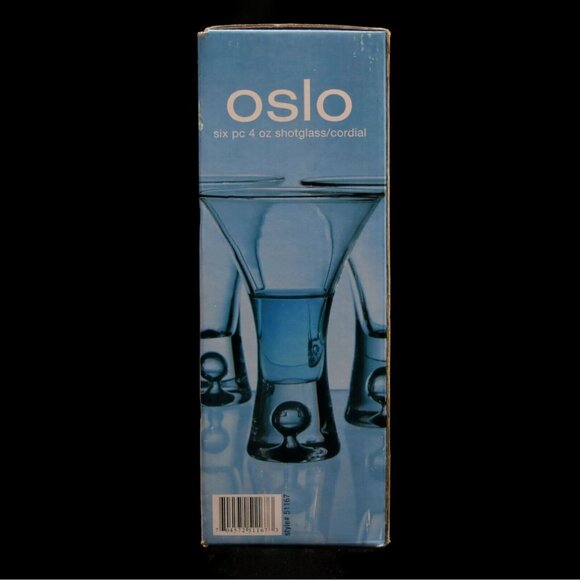 Circleware Oslo Shot Glasses Cordial Glasses 4 oz Set of 6 Air Bubble Base - Picture 5 of 5